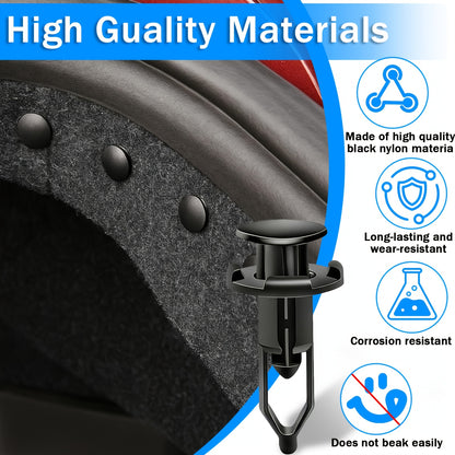 200pcs Automotive Push Pin Retainer Clips Mixed Sizes 6mm-10mm – Universal Car Bumper Fender Trim Fasteners Assortment Kit for Most Vehicle Makes