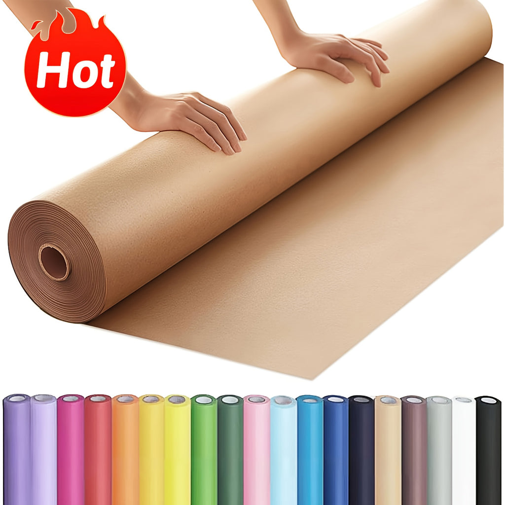 Roll of Kraft Wrapping Paper Suitable for Painting, Art Projects, Gift Wrapping - Vibrant Colors for Crafts, Table Runners, Bulletin Board Cover, Bouquet Table Covering, Party Supplies, Christmas Gifts, Bouquet Wrapping & Shipping Packaging