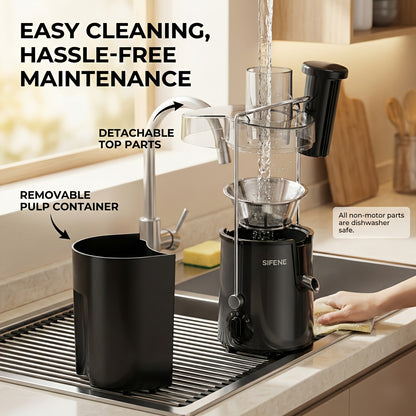 SiFENE Centrifugal Juicer Machine Stainless Steel – Easy-Clean Fresh Fruit & Vegetable Juicer, Smoothies, Milkshakes, Sorbet & Ice Slushies, Compact Home Kitchen Juicer for Healthy Diet | Gray | Canada