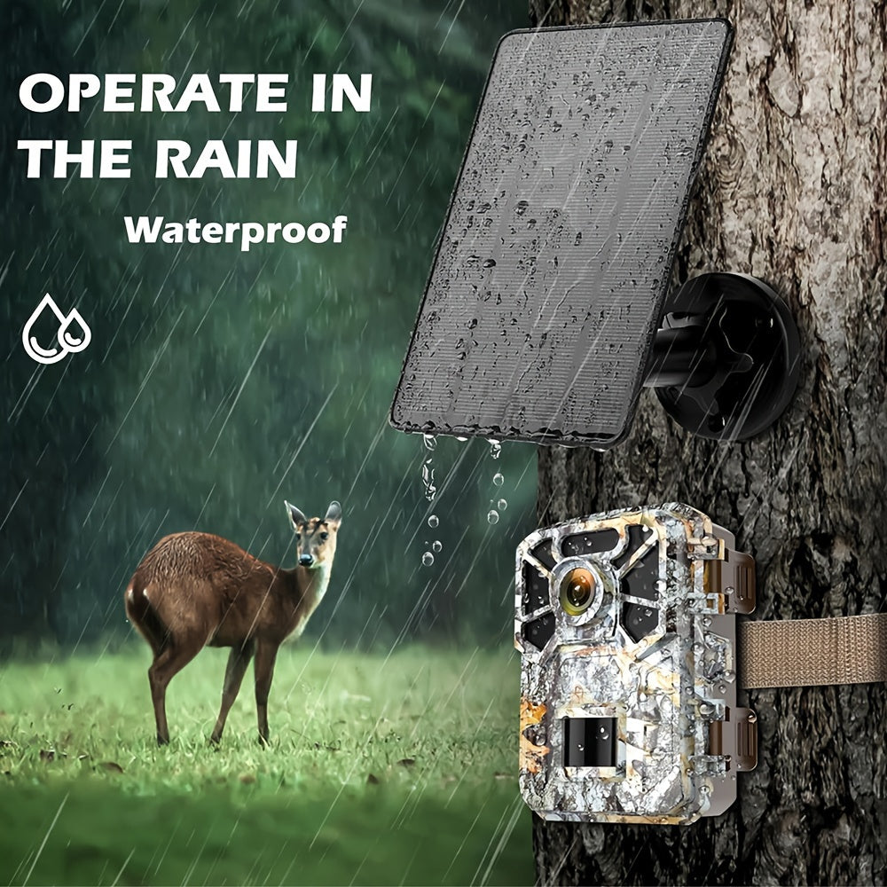 Solar Panel for Trail Cameras, Offering 12V/1A And 6V/2A Options, Equipped with a Built-In 5000Mah Rechargeable Lithium Battery, Designed to Be And Compatible with Hunting Game Cameras Or Deer Feeders