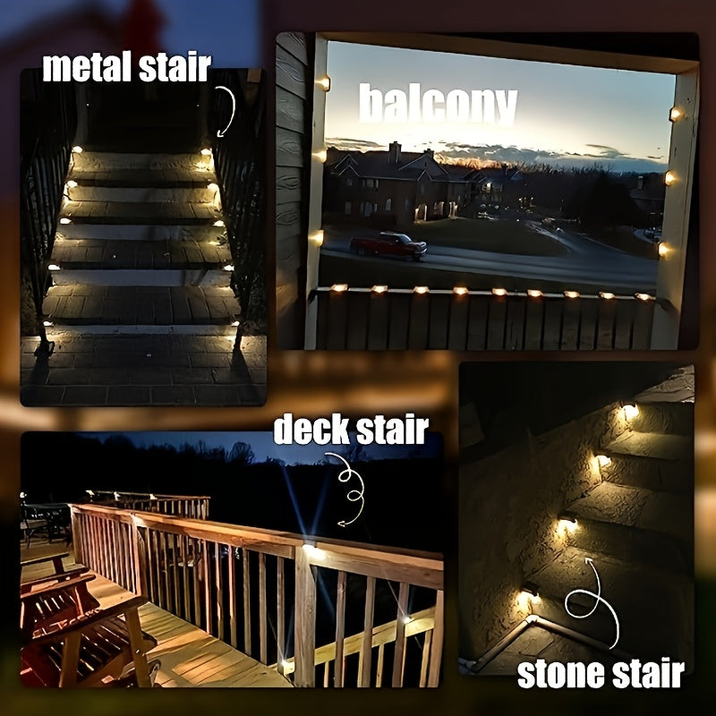 16pcs Solar Garden Wall Washing Lights, with Warm And White Light Options. Placed In Courtyards, Villas, Stairwells, Suitable Places