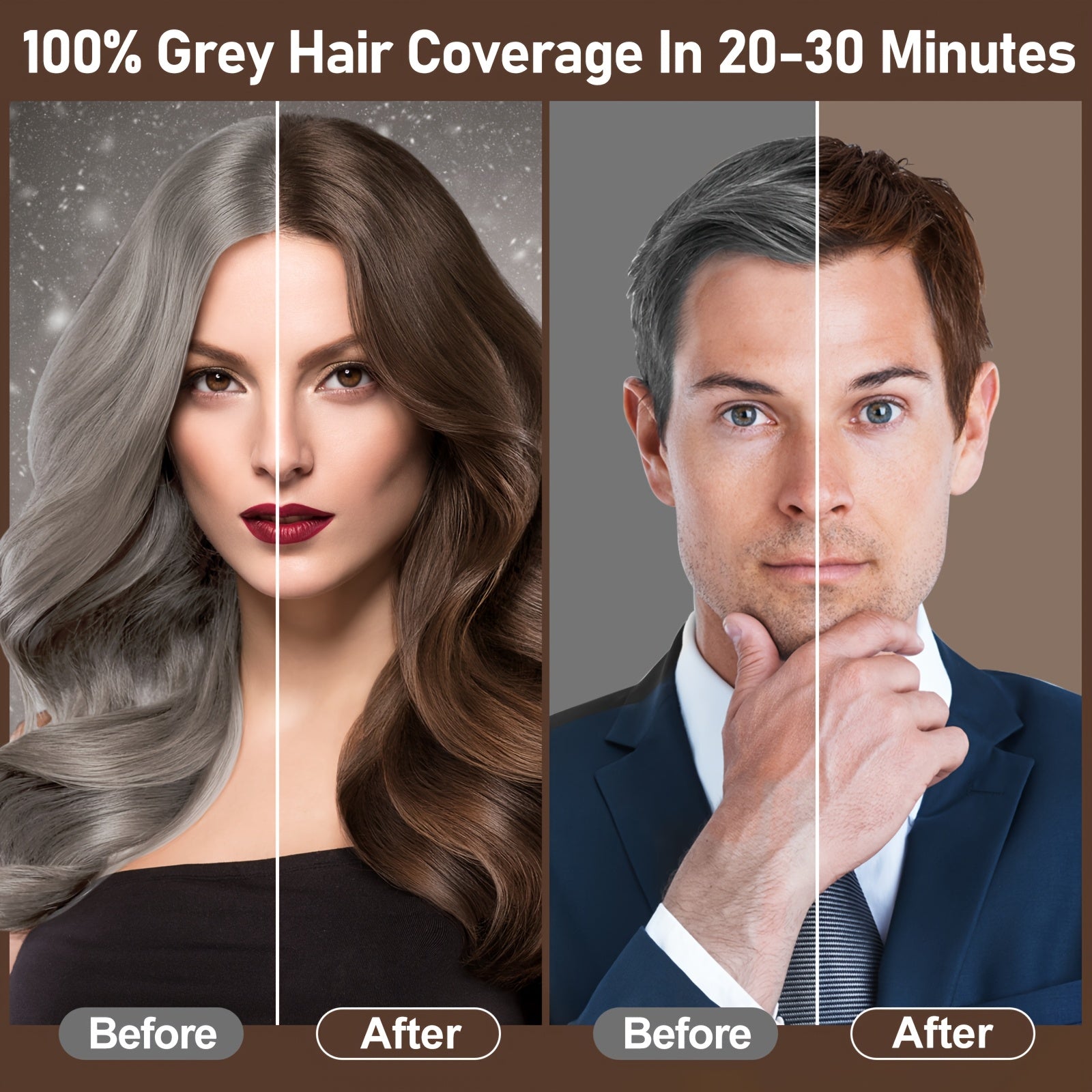 RILSIC 3-in-1 Herbal Hair Dye Colour Shampoo – Instant Natural Hair Colouring in Minutes for Women & Men | 16.91oz Halloween & Everyday Gift