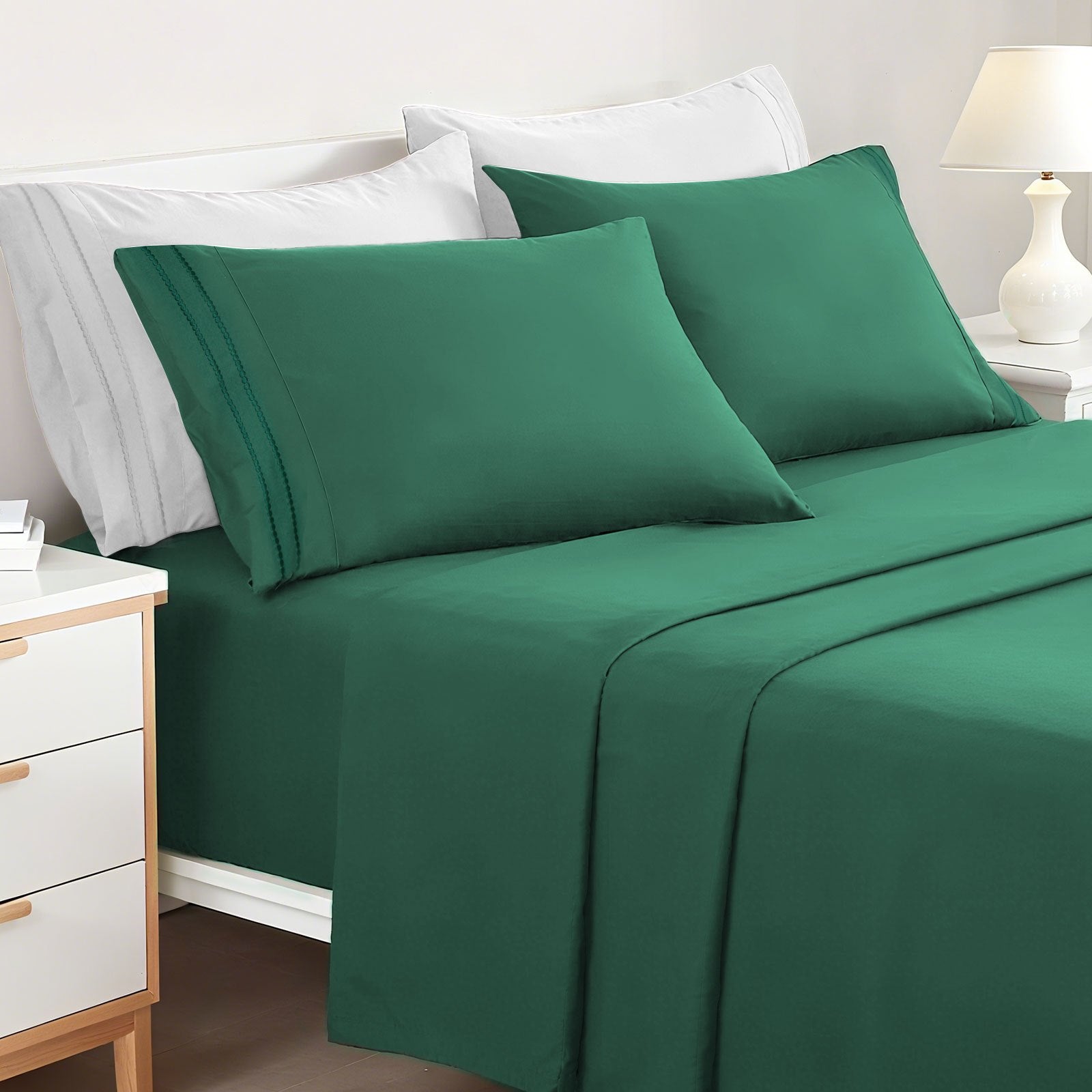 3/4pcs 14 Inch Deep Pocket Sheet Set – Lightweight, Breathable and Cooling – Wrinkle and Fade Resistant, Hotel Luxury–Ideal for Home, Dorms and Cool Summer Nights – Great Fall Winter Gift – Pillowcase, Flat Sheet, Fitted Sheet, Twin Full Queen King