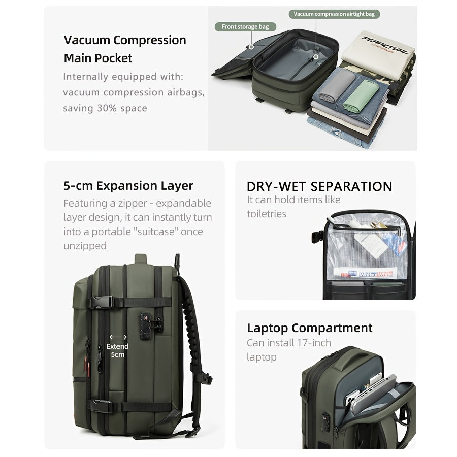Men'S Backpack Multifunctional Travel Bag Vacuum Compression Business New Computer Backpack Large Capacity