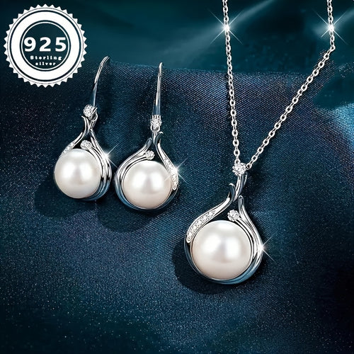 S925 Sterling Silver Freshwater Pearl Earrings for Women – Elegant Drop Earrings with Ear Hooks, Perfect Proposal, Engagement & Wedding Gift for Girlfriend | ShopVora CA
