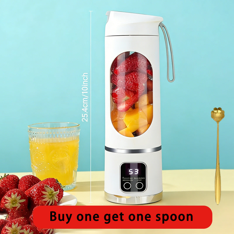 Portable USB Rechargeable Blender With LED Display - 15.22oz, Ideal For Smoothies & Fresh Juice, Compact Design For On-the-Go Nutrition