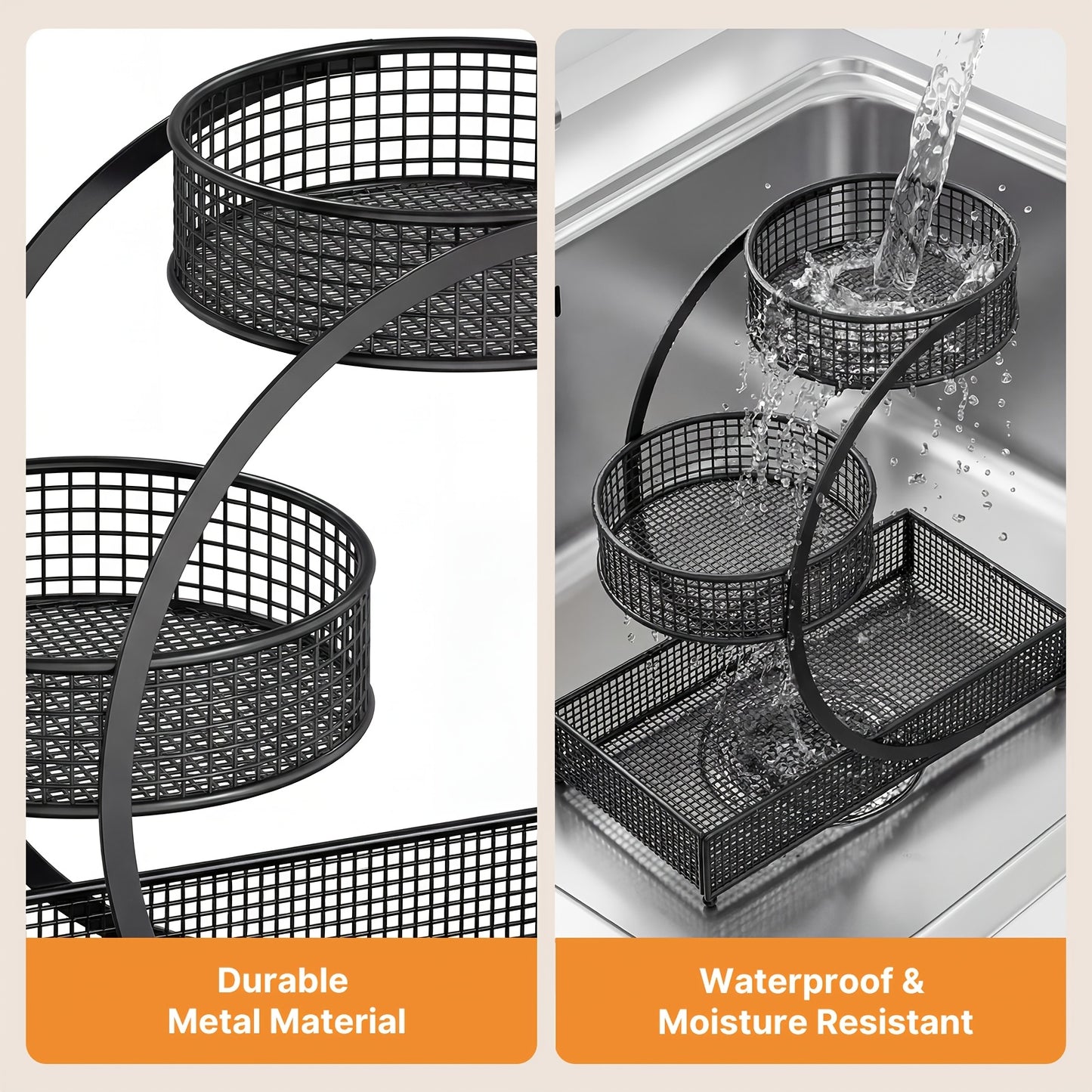 3-Tier Rotating Makeup Organizer for Bathroom & Vanity - No-Assembly Spinning Cosmetic Storage Rack for Skincare, Nail Polish, Lipstick & Perfume - Space-Saving Countertop Shelf