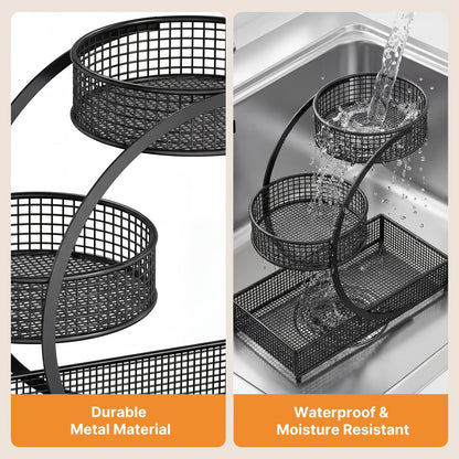 3-Tier Rotating Makeup Organizer for Bathroom & Vanity - No-Assembly Spinning Cosmetic Storage Rack for Skincare, Nail Polish, Lipstick & Perfume - Space-Saving Countertop Shelf