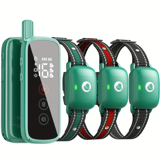 Remote Dog Training Collar with Electric Shock, Vibration & Bark Alarm Suitable for Large/Medium Dogs, Shockproof Collar with Receiver, Training Icons & Modes for Obedience, Tracking, Behavior