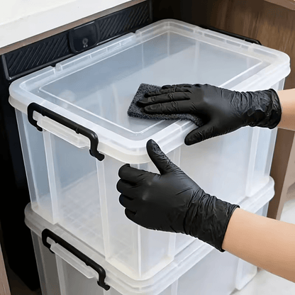 100-Pack Black Nitrile Disposable Gloves – Extra-Thick, Latex-Free | S, M, L, XL | Food Safe for Kitchen, Tattoo, Beauty Salon & Cleaning | Powder-Free Protective Gloves | ShopVora CA
