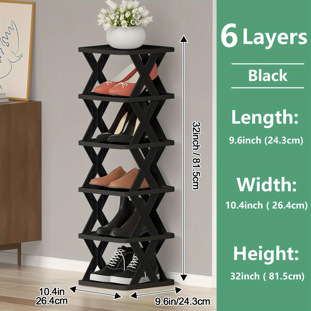 9/6-Tier Foldable Shoe Rack Space-Saving Corner Shoe Organizer, Suitable for Storing 9-10 Pairs of Shoes And Boots, Multi-Functional Storage Cabinet for Entryway, Closet, Garage, And Living Room