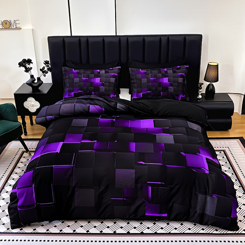 3-Piece Digital Print Duvet Cover Set – All-Season Bedding, 1 Duvet Cover & 2 Pillowcases, Zipper Closure, Machine Washable, Bedroom & Guest Room Décor