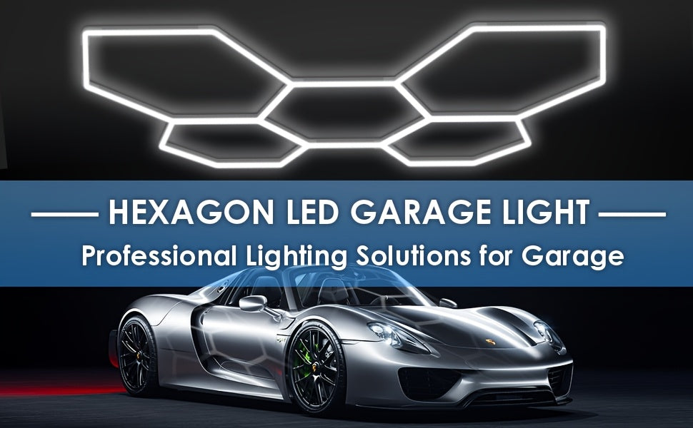 Hexagon LED Garage Light: 25 Pack Updated Bigger Size, 26400LM Super Bright Car Detailing Ceiling LED Shop Light for Warehouse Workshop Gym Basement Car Care Wash Room