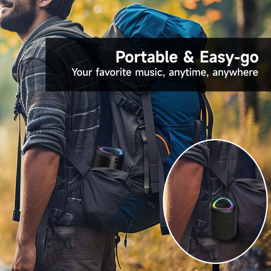 Portable Wireless Speaker Outdoor Speakers with Lights, Powerful Crystal Clear Sound, All Day Playtime, AUX&TF-Card Input, BT 5.3, TWS Paring Speaker, Small Wireless Speaker for Outdoor, Gift Ideas