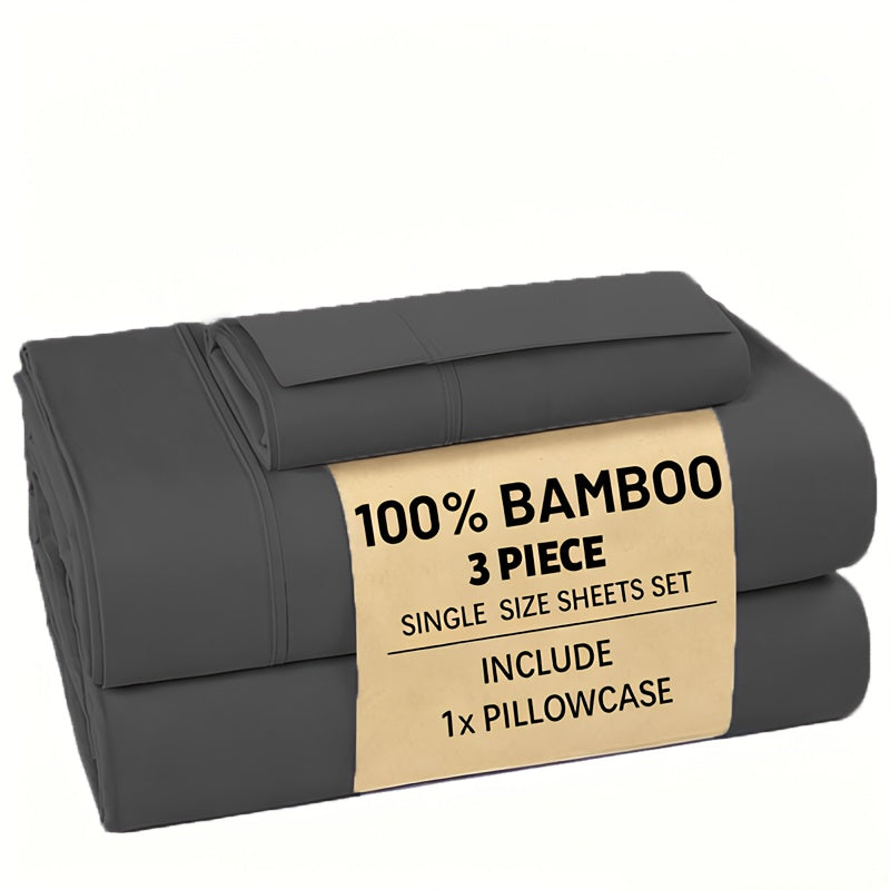 Bamboo Bed Sheet Set 3/4pcs – Soft Breathable Deep Pocket Sheets for Hot Sleepers, Durable Stitching, Twin Full Queen King, 11 Colours Including Assorted