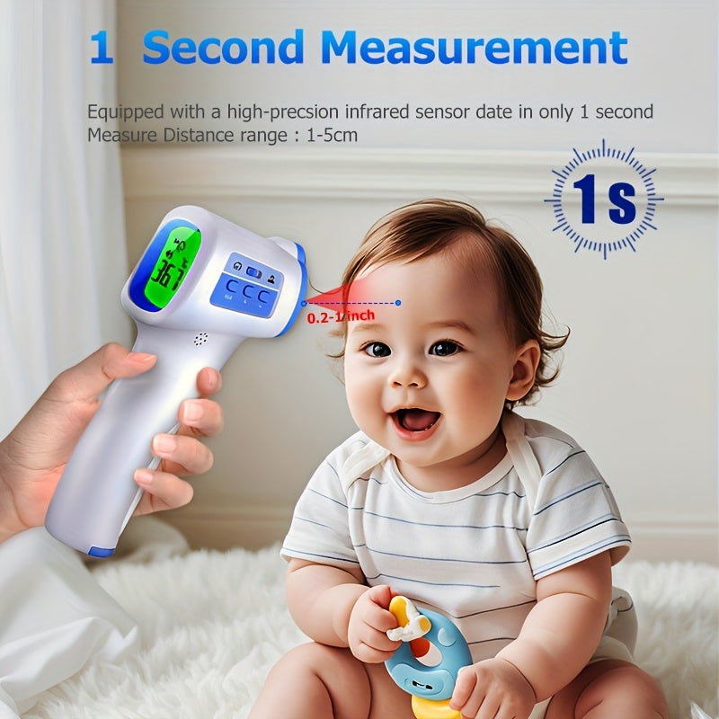 Non-Touch Forehead Thermometer 3-in-1 Mode, Digital Infrared Thermometer for Adults & Babies with 3-Color Backlight Fever Alarm Silent & Memory Mode, Fast Accurate Home Medical Travel Thermometer