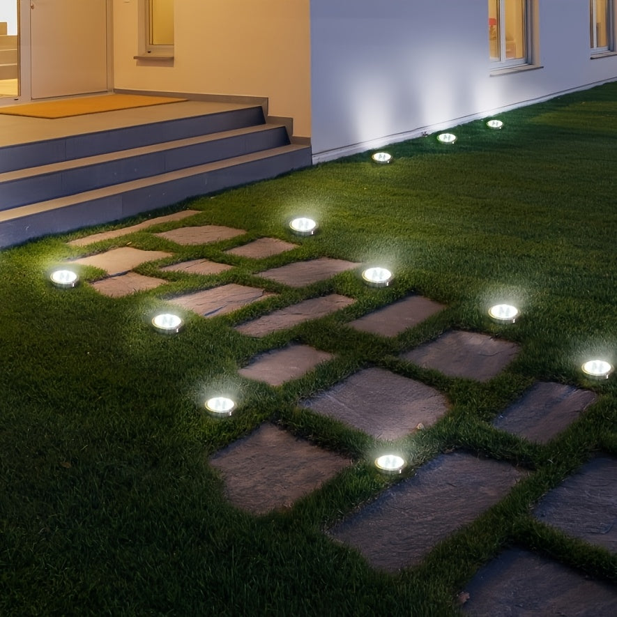 4/5/6/8/10/12/20pcs Super Bright Solar Ground Lights Outdoor(Regular/Mini Version) IP44Solar-powered In-Ground Lights Perfect For Garden Backyard Stairs Deck Swimming Pool Pathway Driveway Road Flower Bed Auto Off And On Easy To Install