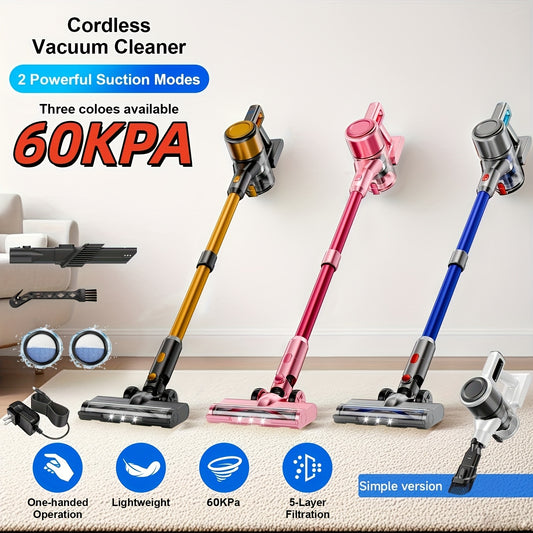 Powerful Vacuum Cleaner Max60Kpa Powerful Stick Vacuum, Rechargeable Battery, Vacuum Cleaners for Home Anti-Tangled Lightweight Handheld for Hardwood Floor, Carpets, Pet Hair Includes Corded And Cordless Vacuum Cleaners