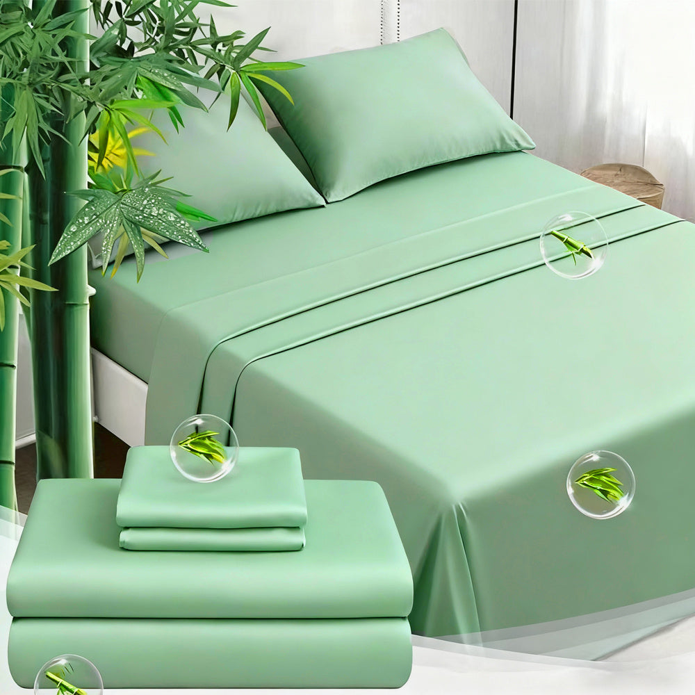 2100TC Bamboo Bed Sheet Set 3/4pcs – Ultra-Soft Breathable Cooling Sheets, Deep Pocket Up to 16", Perfect for Hot Sleepers – Luxury Hotel-Quality Bedding for Kids & Adults