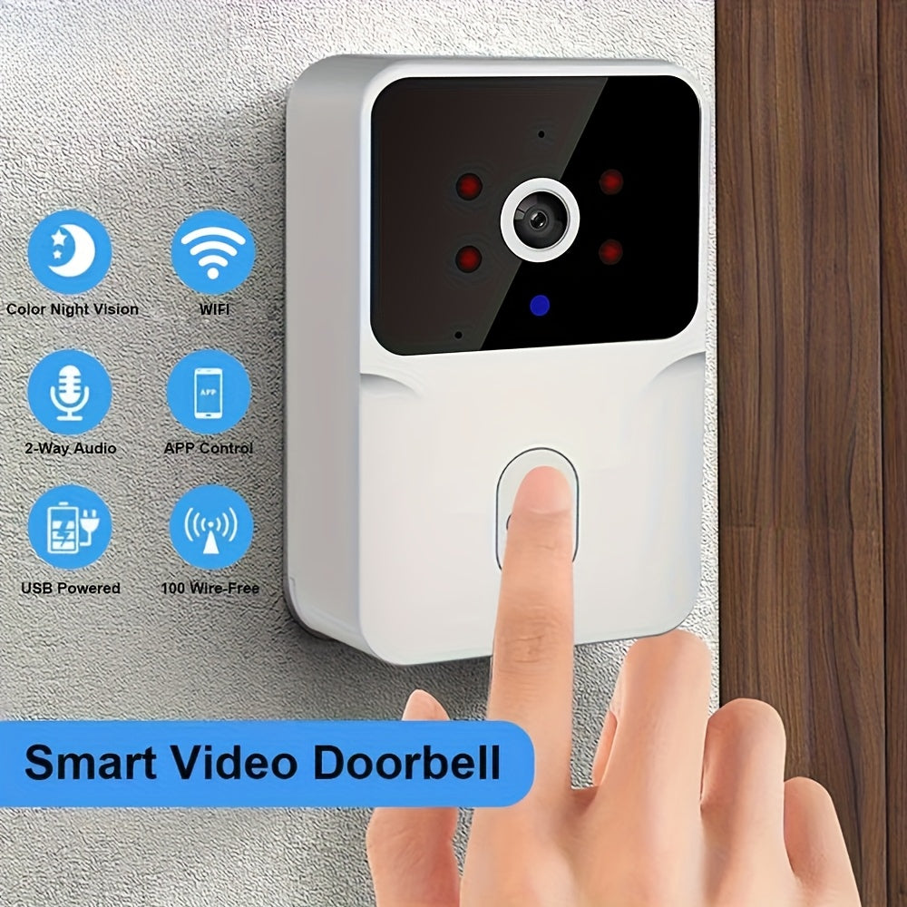 Smart HD Video Doorbell Camera with Built-In Battery, Night Vision, Voice Change, 2-Way Audio, Photo & Recording, WiFi Rechargeable Security Doorbell – No Wiring Needed for Canadian Homes