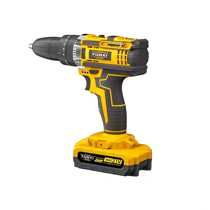 Cordless Drill Set with Work Light & Quick Charger – Multifunctional Rechargeable Wireless Portable Drill for Wood Metal Home Projects