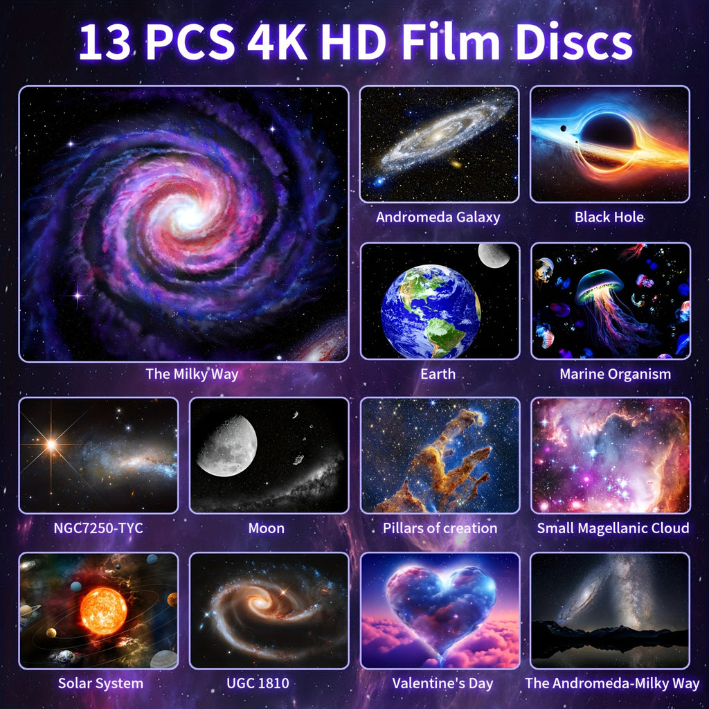 The Meteor Galaxy Projector Is a Versatile 13-In-1 Device That Creates a Lifelike Starry Sky, Featuring a Solar System, Constellations, And a Moon, Perfect for Illuminating Your Bedroom Ceiling Or Enhancing Your Home Theater And Living Room Decor