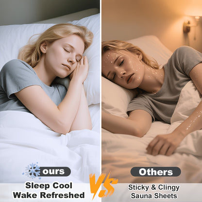 Extra Deep Pocket Cooling Bed Sheets Set – Breathable Wrinkle-Free Soft Bedding for Kids, Women & Men – Hotel Luxury Fitted Sheet Set, Light Blue, Twin Full Queen King