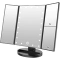 Vanity Makeup Mirror 1x/2x/3x Tri-Fold Makeup Mirror with 21 LED Lights and Adjustable Touch Screen Lighted Mirror Dressing Mirrors for Women