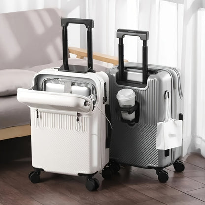 20-Inch Carry-On Trolley Suitcase with Password Lock & Spinner Wheels – Large Capacity Lightweight Boarding Luggage for Daily Travel | Unisex Design | ShopVora CA