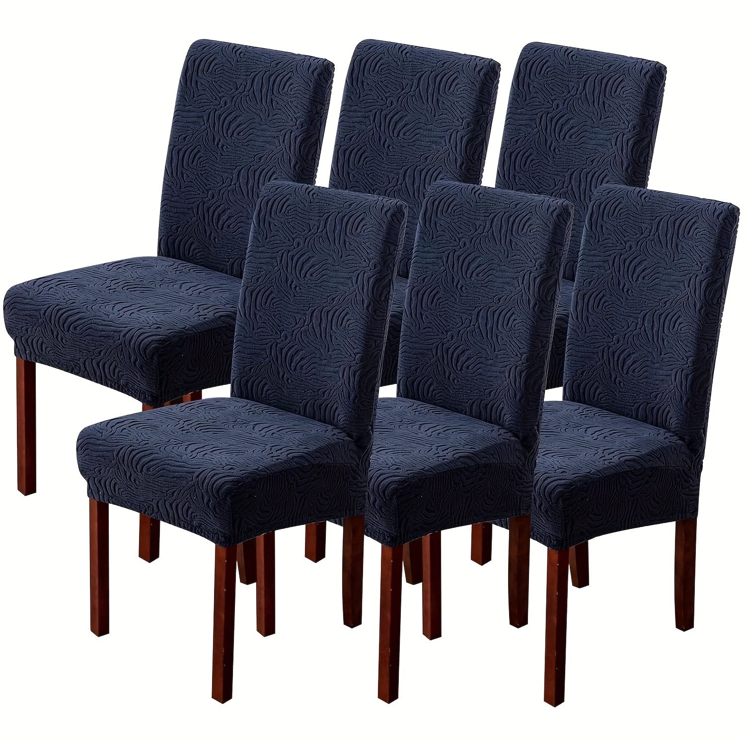 4/6pcs Waterproof Chair Covers for Dining Room, Stretch Jacquard Dining Chair Slipcovers Removable Washable Chair Protector for Kitchen, Hotel, Restaurant