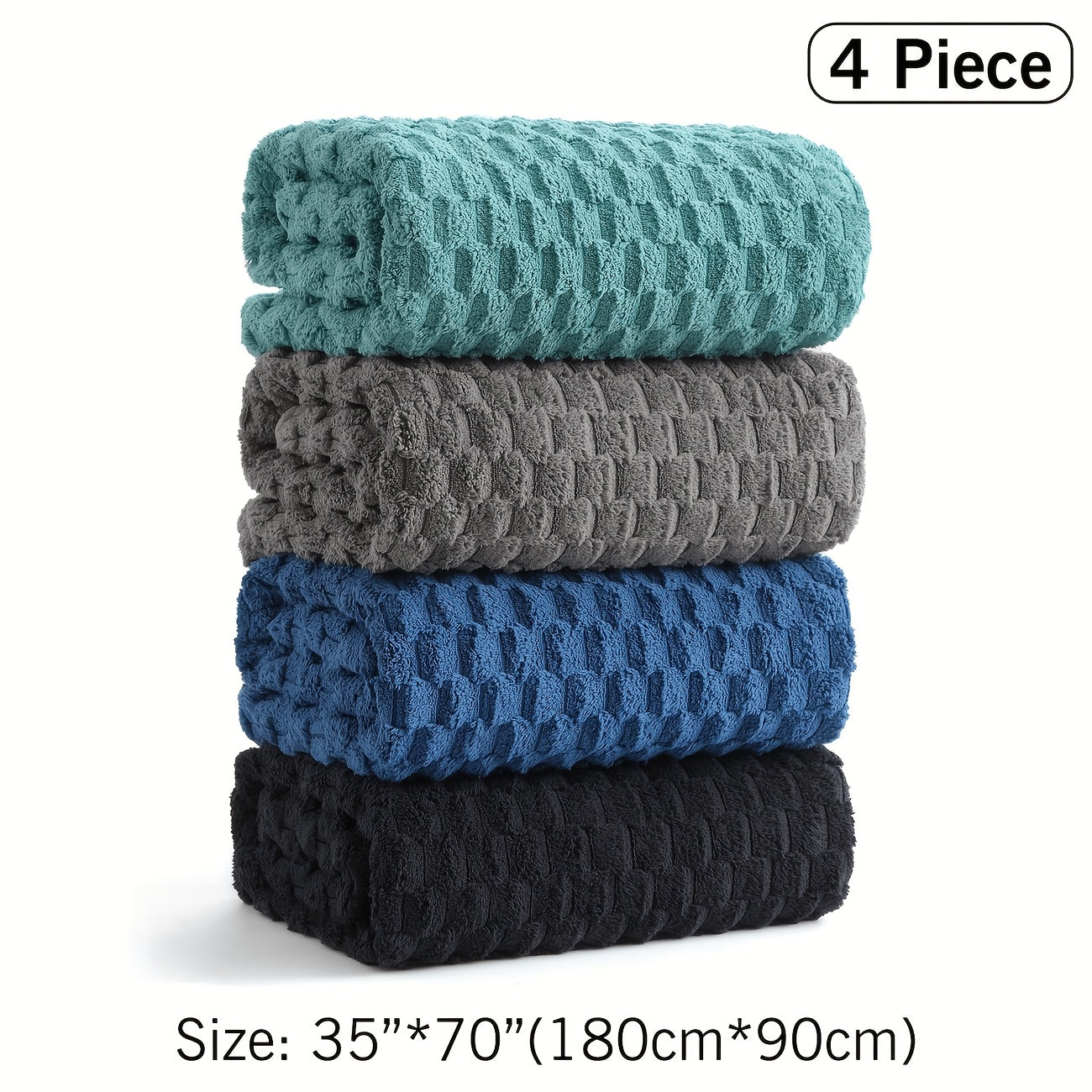 Microfiber Bath Towels Set 4-Pack Extra Large 27x55 & 35x70 in – Super Soft Quick-Dry Luxury Spa Hotel Quality Towels, Multi-Color Options