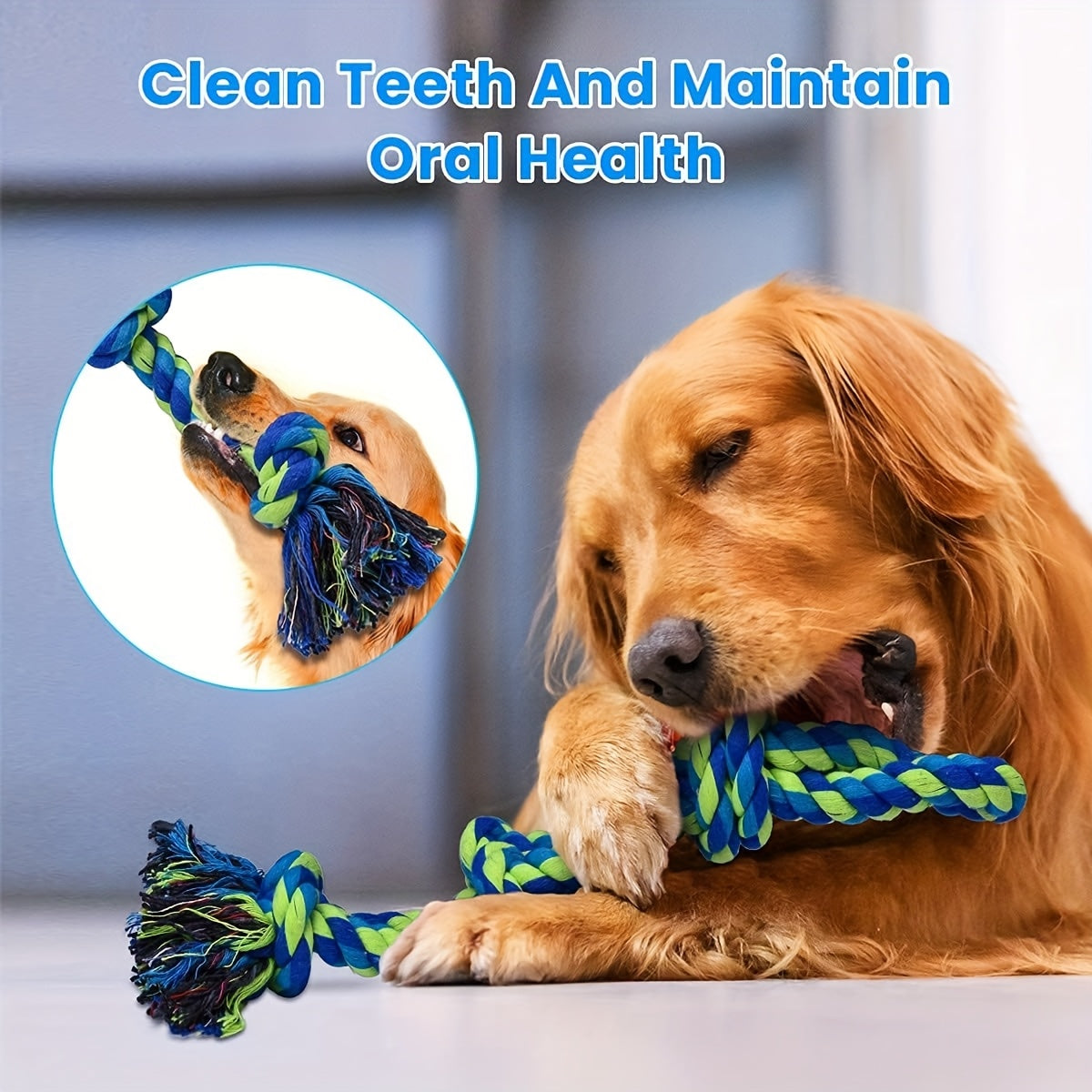 2pcs Heavy Duty Dog Rope Toys Suitable for Large & Medium Dogs - Indestructible Chew Proof Rope, Tug-of-War Toy for Aggressive Chewers, Tough Dog Chew Toys for Large Breed Puppies & Dogs, Wear-Resistant Rope for Teething