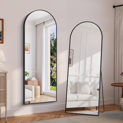Arched Full Length Mirror 71"x26" with Stand, Freestanding & Wall-Mounted Floor Mirror for Bedroom, Living Room & Entryway – Full Body Mirror