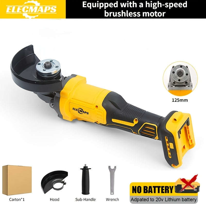 Cordless Angle Grinder for Dewalt 20V MAX Batteries – Brushless Motor, 3-Speed Adjustable, Compact Lightweight | Grinding, Cutting & Polishing Tool for DIY & Professional Use, Great Gift for Men