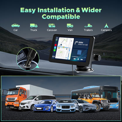 Portable Wireless CarPlay Screen for Car – 7"/9"/9.26" HD Display, Android Auto, GPS Navigation, Bluetooth, FM, AUX, AirPlay, Voice Control, Plug & Play for All Vehicles (Lamtto)