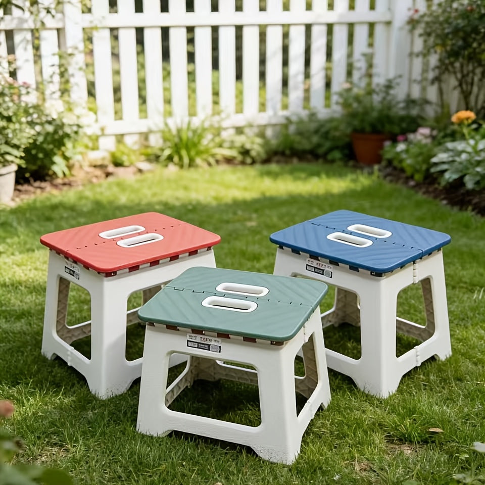 Foldable, Lightweight, And Sturdy Portable Stool with A Handle And Non-slip Features, Suitable for The Kitchen, Bedroom, Outdoor Camping, Fishing, Hiking, Barbecue, Bathroom; Compact Design, Easy to Carry, Versatile, Perfect for Outdoor Enthusiasts