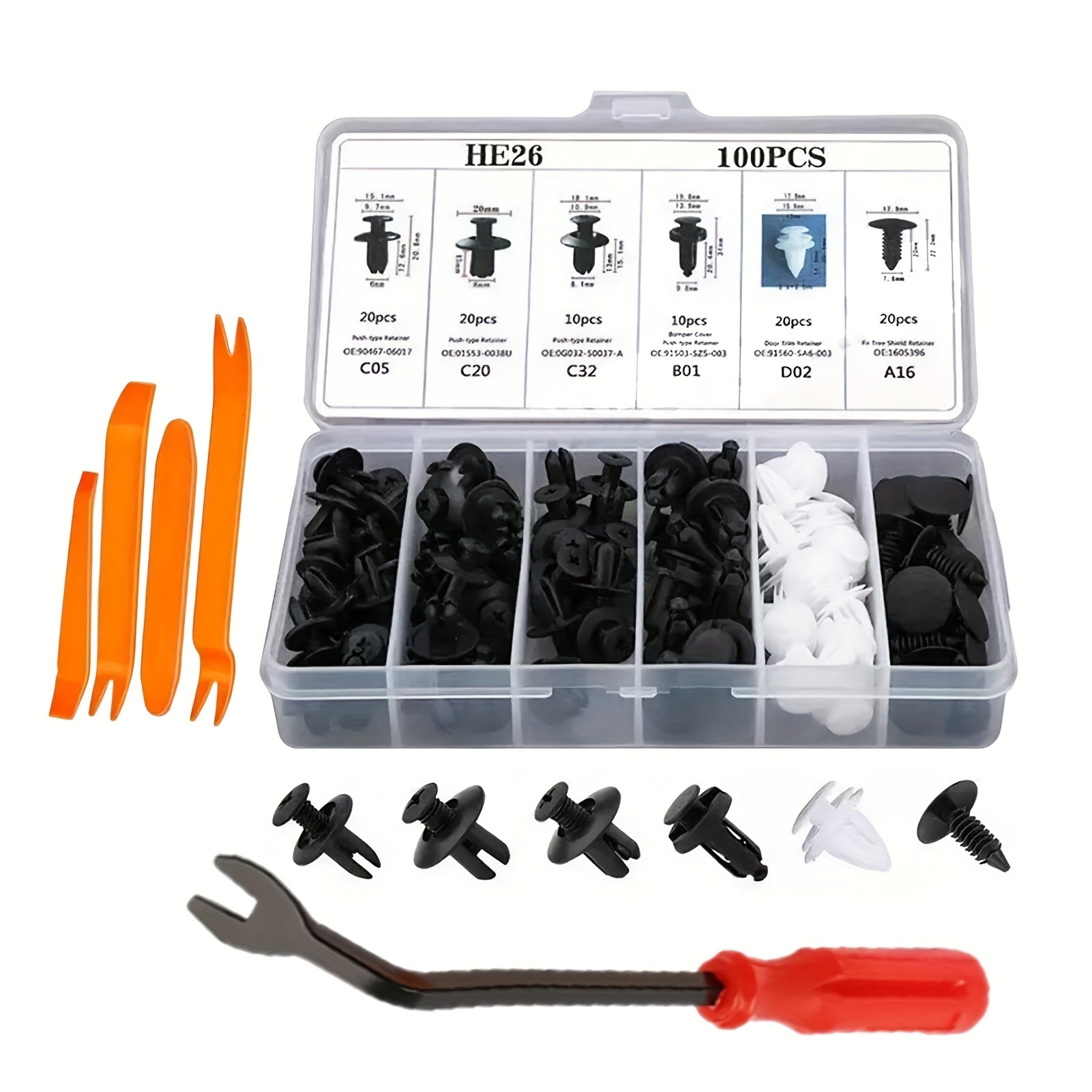 Automotive Plastic Retainer Clips Kit 105/925/1240pcs, PP Body Fastener Assortment with Gaskets Washers Cable Ties & Tools – Universal Car Body Clips for Most Vehicle Models