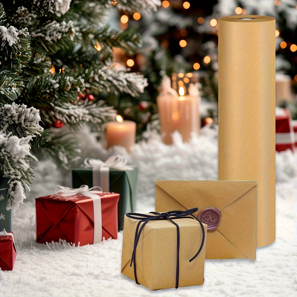 Roll of Kraft Wrapping Paper Suitable for Painting, Art Projects, Gift Wrapping - Vibrant Colors for Crafts, Table Runners, Bulletin Board Cover, Bouquet Table Covering, Party Supplies, Christmas Gifts, Bouquet Wrapping & Shipping Packaging