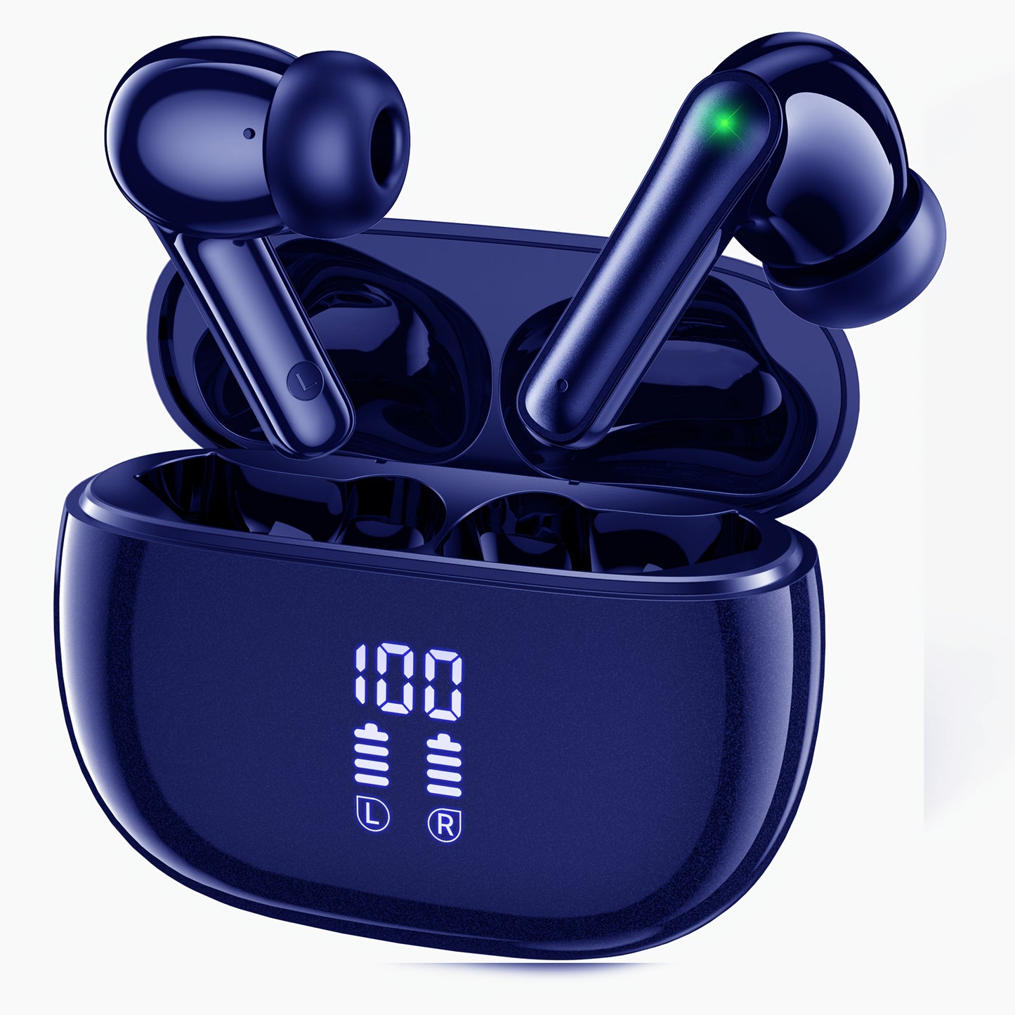 Bluetooth Earbuds 40Hr Battery – BT 5.3 Touch Control, Hi-Fi Stereo, ENC Noise Cancelling Mic, LED Charging Case, Deep Bass Earphones for Sports & Workout