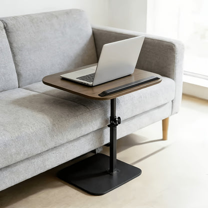 C-Shaped Side Table Adjustable Height, Metal Frame Wooden Top Sofa End Table, Mobile Laptop Desk for Living Room Bedroom Bedside, Multi-Functional Coffee Table Tray for Home Office RV – Modern Lift Table