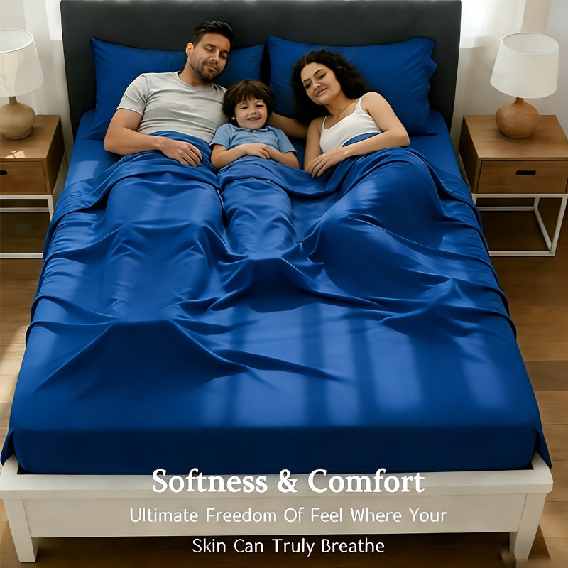 2200TC Luxury 100% Viscose From Bamboo Sheets Set 3/4pcs Bed Sheet Set Kids Bamboo Sheets - Super Cooling & Breathable Perfect For Hot Sleepers Hotel Quality Bedding Sheets Set Bamboo Sheets Sets King Size Queen Bamboo Sheets Bed Sheet Set