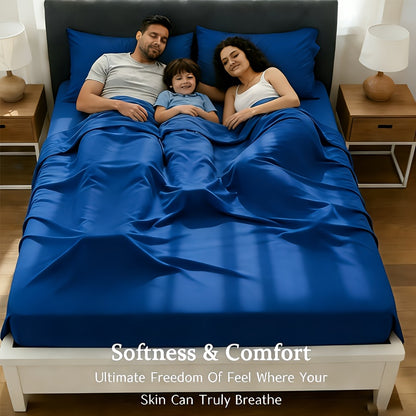 Bamboo Sheets Set 3/4pcs 2200TC Viscose Cooling Bed Sheet Set - Deep Pocket Breathable Hotel Quality Bedding for Hot Sleepers | Twin Full Queen King