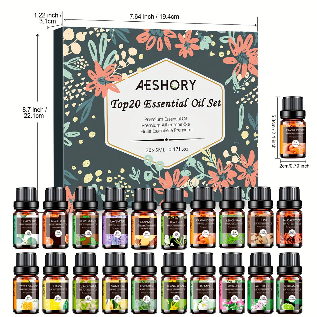 12pcs/20pcs/32pcs Essential Oils Gift Set - Essential Oil Kit for Massage, Skin - Father'S Day Gift