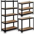 1PC Heavy Duty Storage Shelves, 5-Tier Industrial Shelving Unit with 2200 lbs Capacity, Adjustable Metal Utility Rack, Freestanding Garage Shelving for Organization, Easy Assembly, Wide Use for Warehouse, Kitchen Pantry, Basement, Laundry Room, Closet, Ba