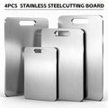 3/4pcs High-Quality Titanium Steel Cutting Board - Dual-Sided Food-Grade Stainless Steel, Smooth Surface for Kitchen & Dining Use, Perfect for Holidays Like Christmas, Halloween, Easter, Thanksgiving, Best for Christmas