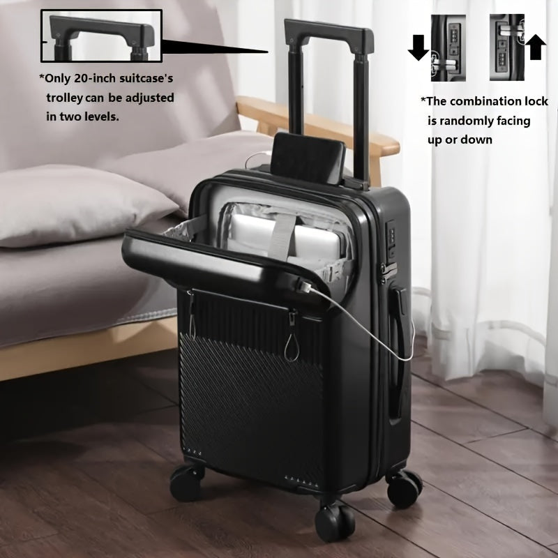 20-Inch Carry-On Trolley Suitcase with Password Lock & Spinner Wheels – Large Capacity Lightweight Boarding Luggage for Daily Travel | Unisex Design | ShopVora CA