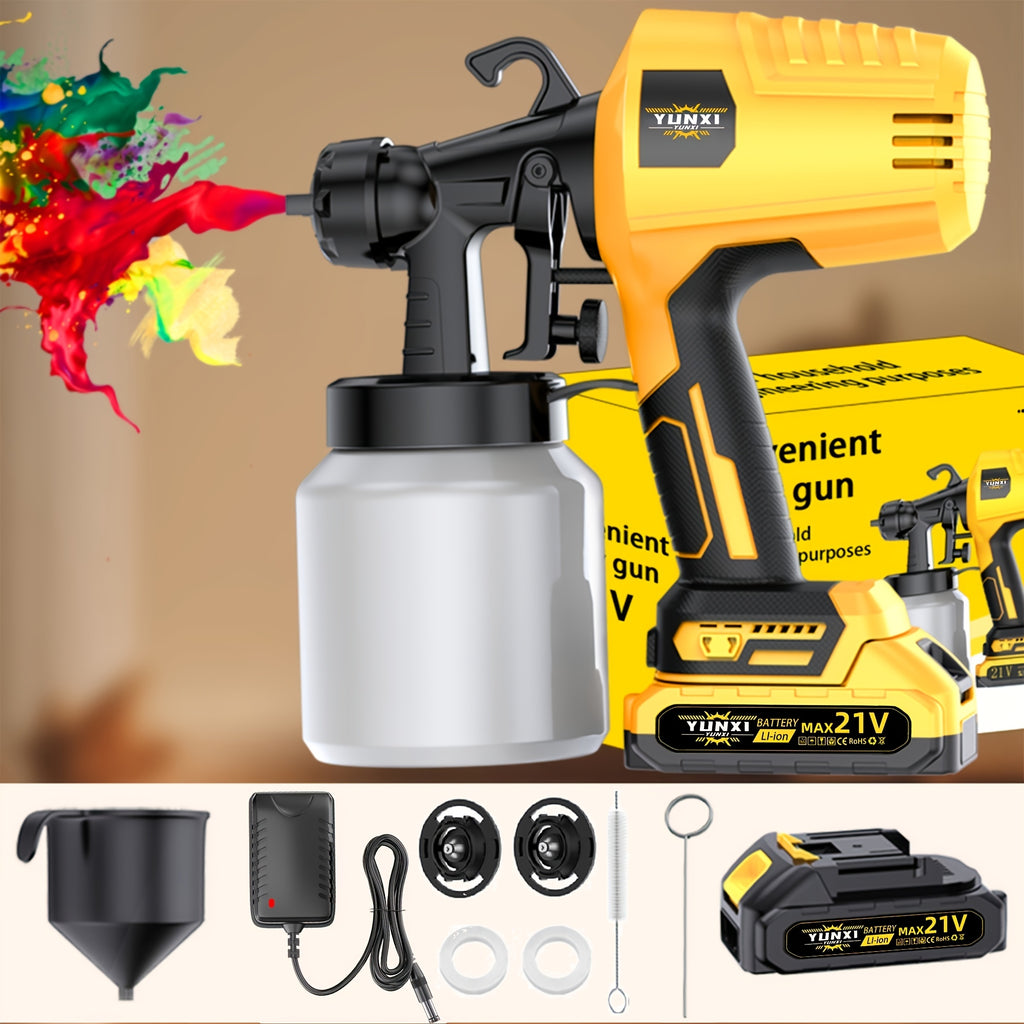 Paint Sprayer Cordless Airless – Rechargeable Lithium Battery Electric Spray Gun with Multiple Modes, Easy Clean, for House Walls, Wood Furniture & Fences | Indoor & Outdoor Painting Tool, Gift for Men