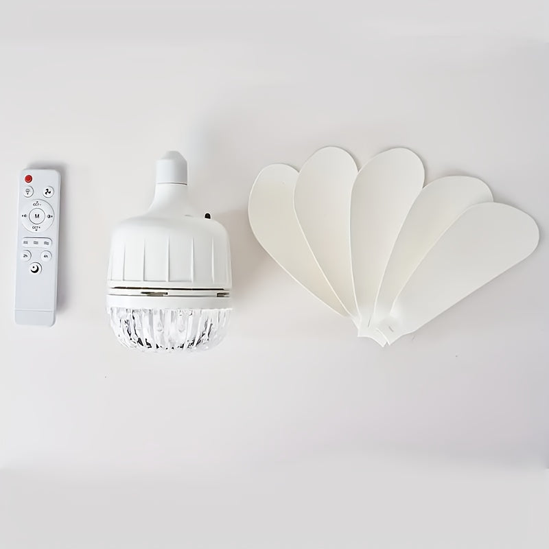 1pc/2pcs Christmas Lights Indoor Plug in Ceiling Fan Light Socket, Fan Light Bulb with Remote Control, Ceiling Fan, Small Ceiling Fans with 3-Speeds, Dimmable LED, E27/E26 Base, Socket Fans for Kitchen, Bedroom, And Small Rooms