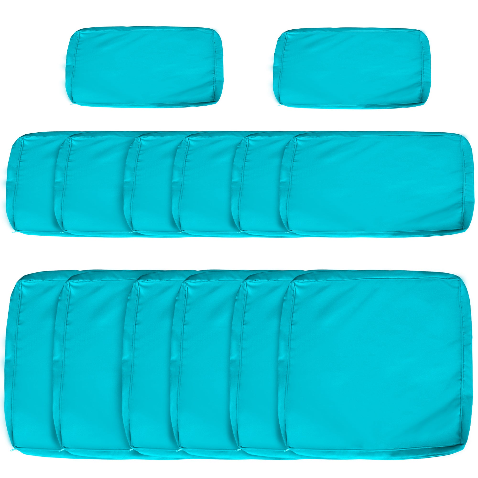 14Pcs Outdoor Cushion Covers, Patio Cushion Covers Replacement for Rattan Sofa Set - No Cushion Included, Navy Blue