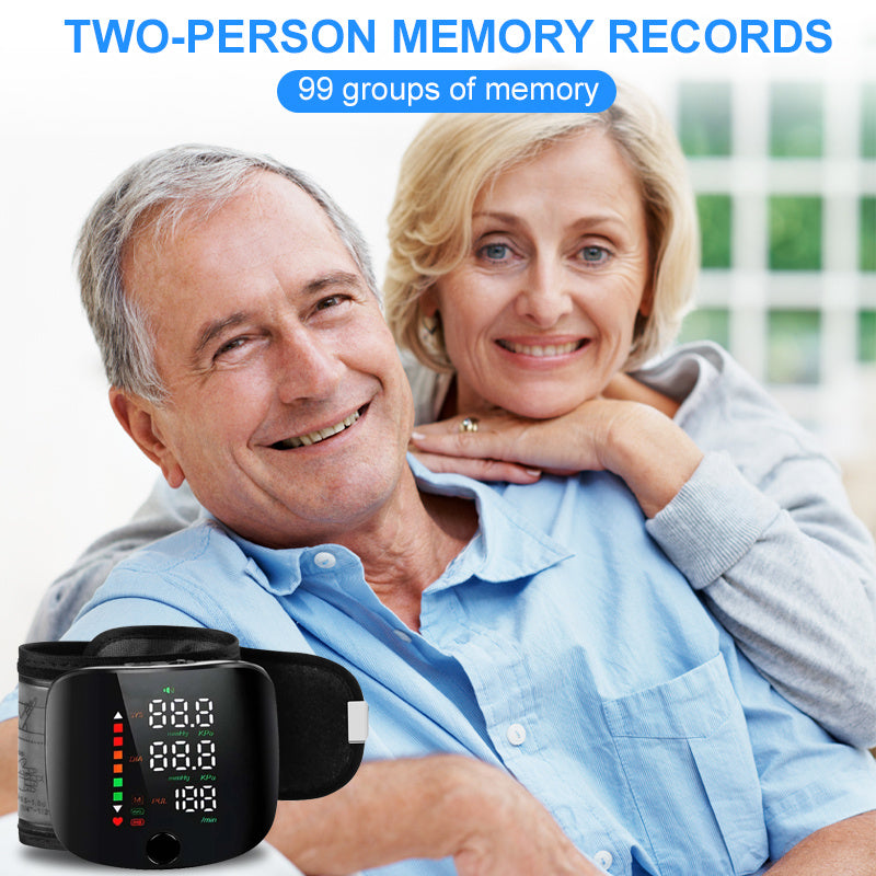 1pc Wrist Blood Pressure Monitor with LCD Display, Adjustable Cuff, Pulse Rate Detection & Irregular Heartbeat Alarm - Blood Pressure Measurement | USB Charging | Sound Playback Function, The Best Gift for Family And Friends